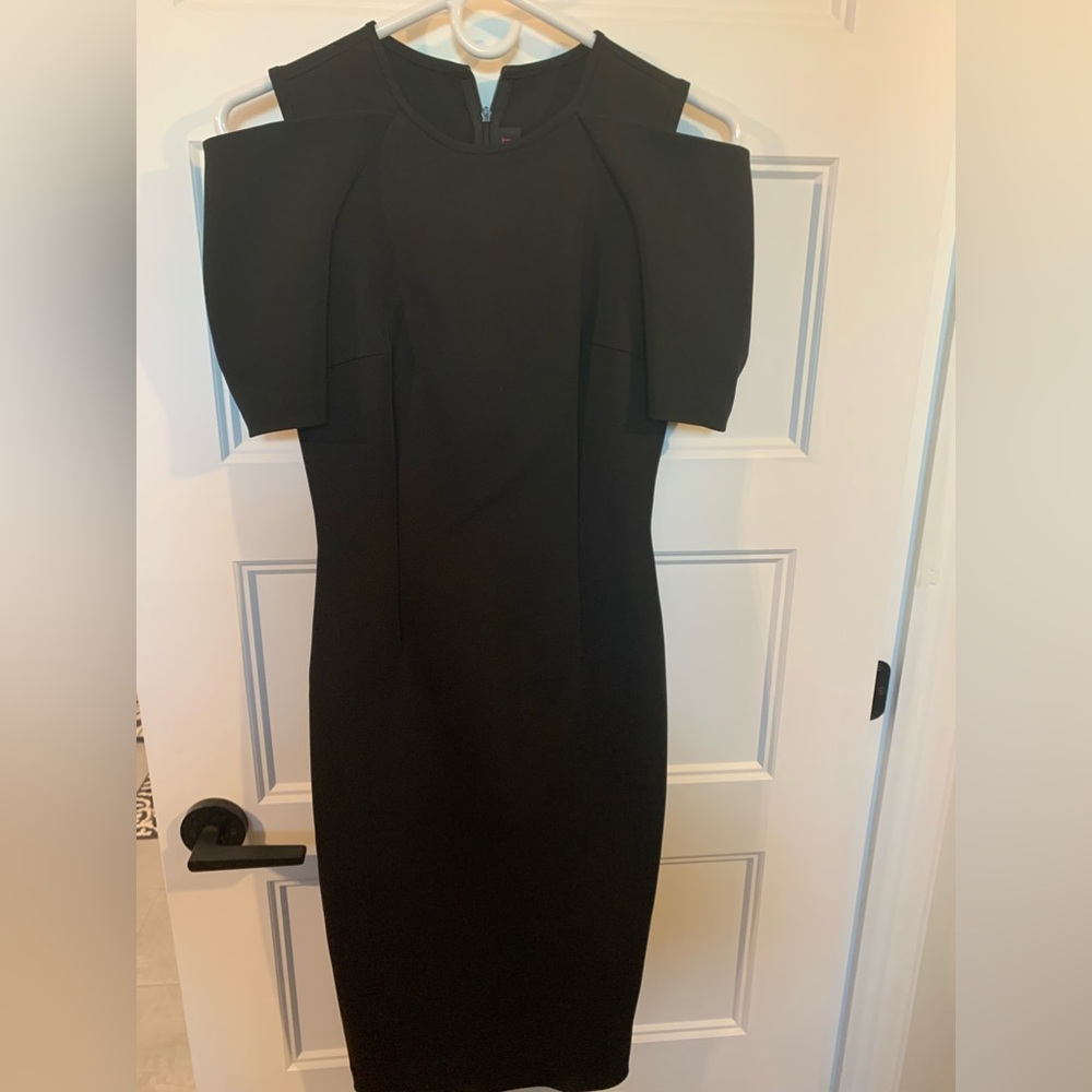 Martin grant fitted dress with cold shoulder